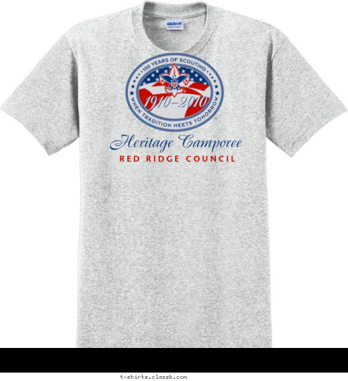 1910-2010 R E D   R I D G E   C O U N C I L Heritage Camporee T-shirt Design 