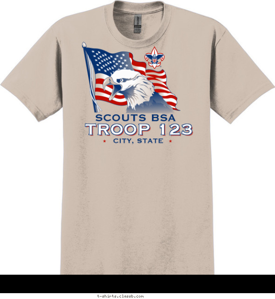 Boy Scout Eagle and Flag T-shirt Design