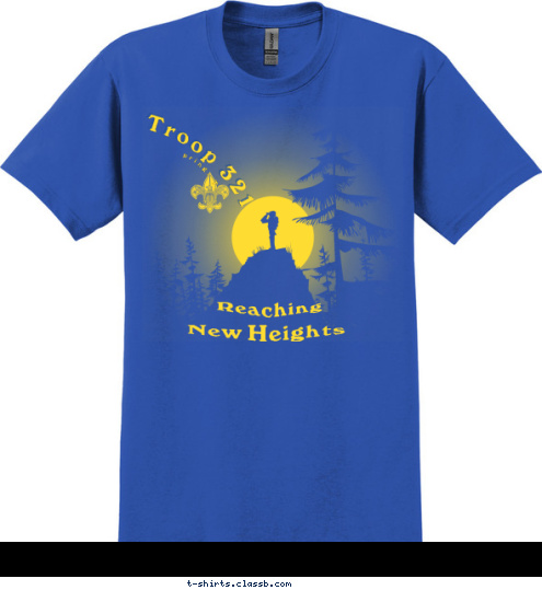 New Heights Reaching  Spring, TX Troop 321  T-shirt Design 