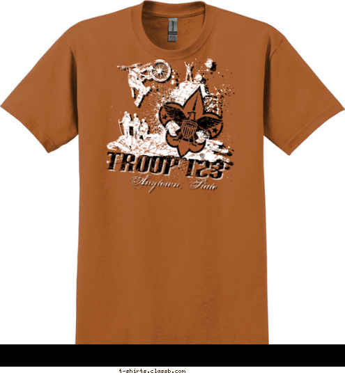 Your text here TROOP 123 Anytown, State T-shirt Design SP1473