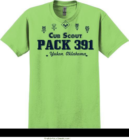 Yukon, Oklahoma PACK 391 T-shirt Design 