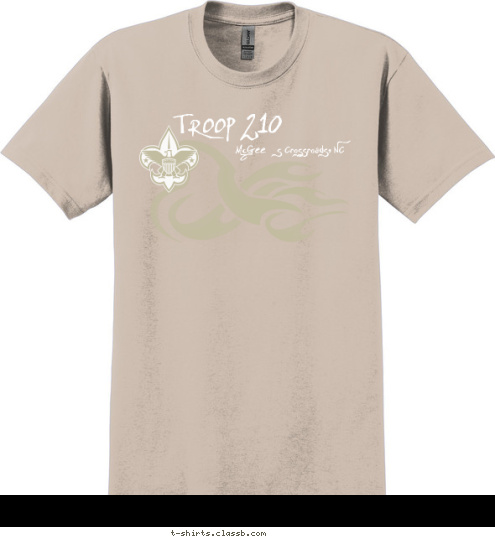 McGee's Crossroads, NC TROOP 210 T-shirt Design 