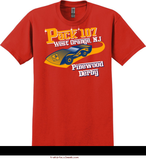 123 Pinewood
Derby P West Orange, NJ ack 107 T-shirt Design Pack 107 PWD T-Shirt