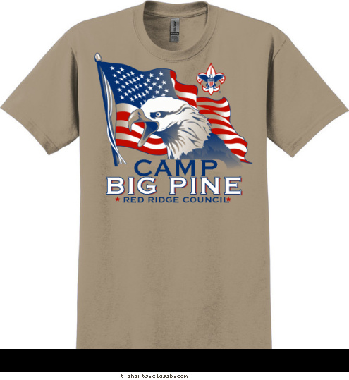 Your text here RED RIDGE COUNCIL BIG PINE CAMP T-shirt Design SP1458
