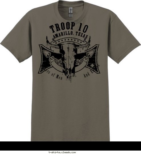 Makers of Men            And Eagles Amarillo, Texas TROOP 10 T-shirt Design 