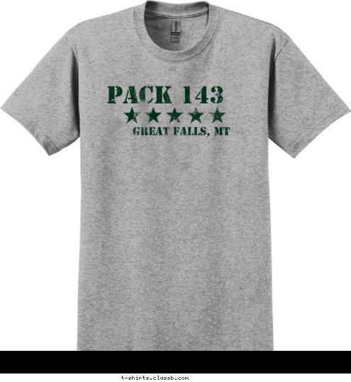 Great Falls, MT Pack 143 T-shirt Design 