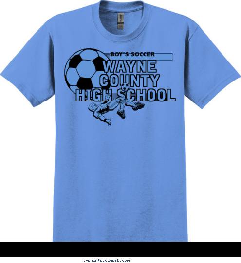 STATE CHAMPIONS 2008 HIGH SCHOOL WAYNE COUNTY BOY'S SOCCER T-shirt Design 