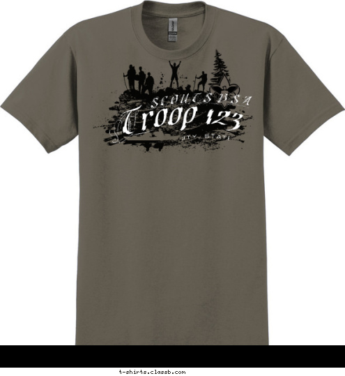 Your text here Troop 123 CITY, STATE Boy Scouts T-shirt Design SP1471