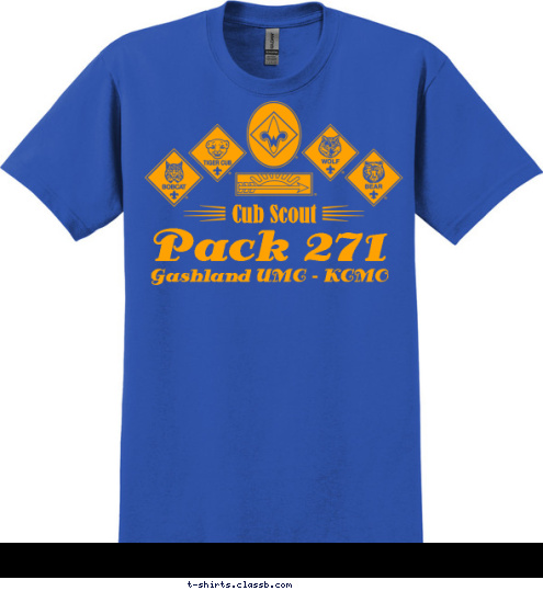 Kansas City, MO Gashland UMC - KCMO Pack 271 Cub Scout  T-shirt Design 