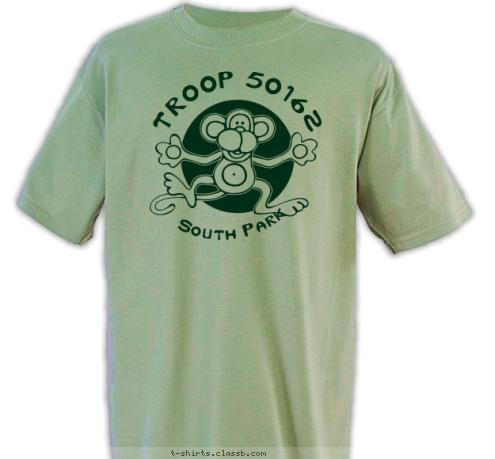 Girl Scouts
can monkey
around! South Park TROOP 50162 T-shirt Design 