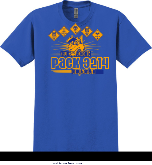 dayton,tn
 scout
 cub PACK 3214 T-shirt Design 