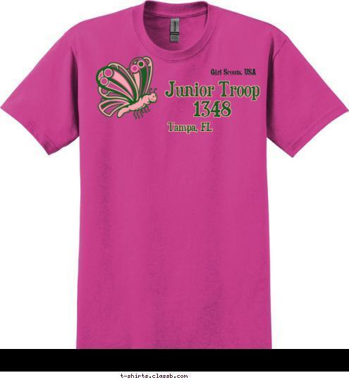 Girl Scouts, USA Tampa, FL Junior Troop 
1348 T-shirt Design 