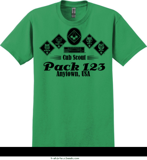 Anytown, USA Pack 123 Cub Scout  T-shirt Design 