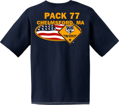 Since 1953 CHELMSFORD, MA PACK 77 T-shirt Design 