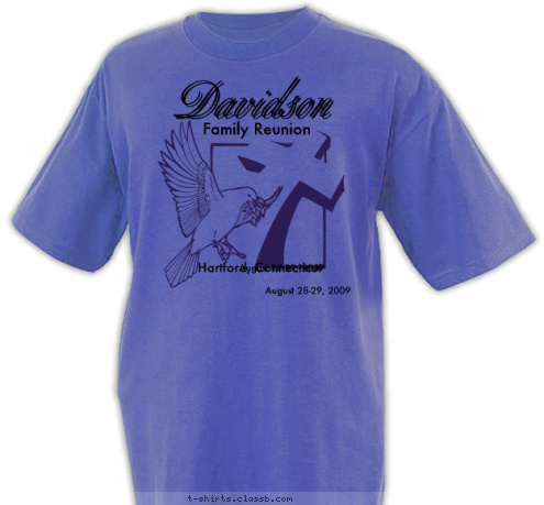 Davidson August 28-29, 2009 August 28-29, 2009 Hartford, Connecticut Family Reunion Davidson T-shirt Design 