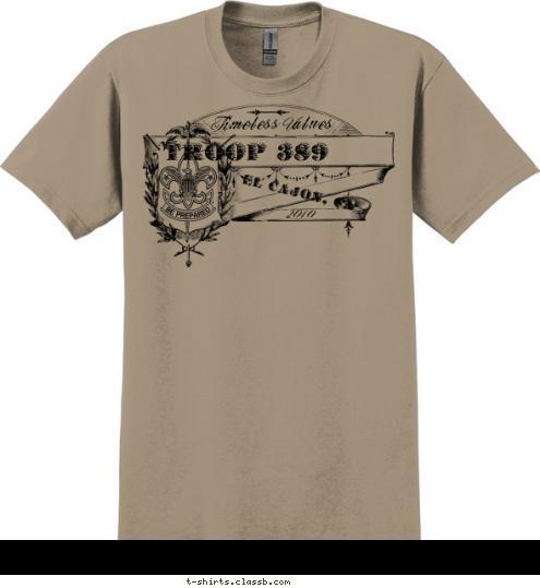 2010 El Cajon, Ca TROOP 389 Timeless Values T-shirt Design 