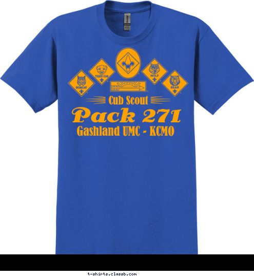 Gashland UMC - KCMO Pack 271 Cub Scout  T-shirt Design 