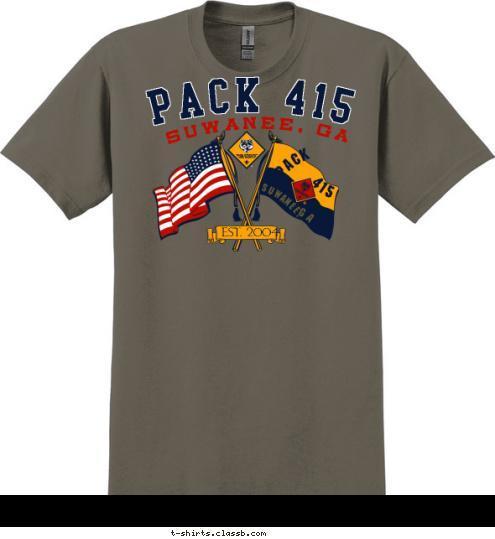 SUWANEE, GA EST. 2004 415 PACK SUWANEE, GA PACK 415 T-shirt Design PACK415f1