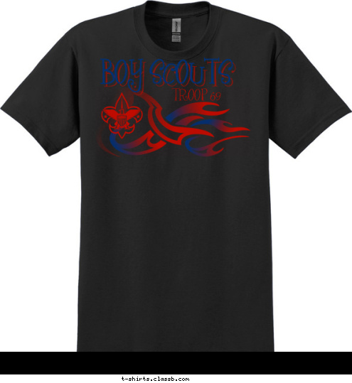 TROOP 69 BOY SCOUTS T-shirt Design Flames