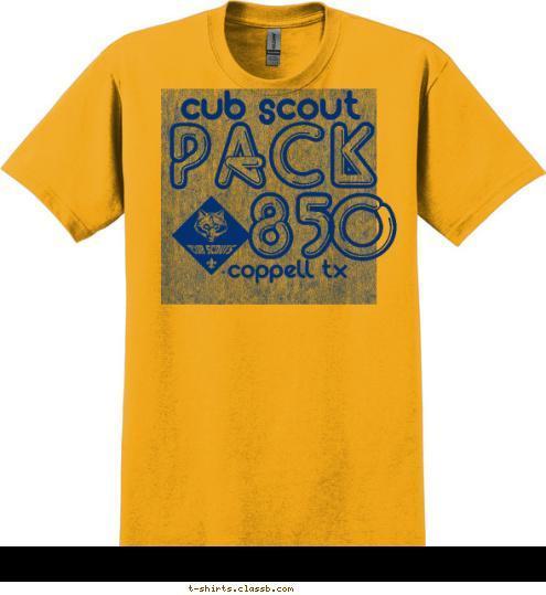 coppell tx 850 PACK cub scout T-shirt Design 