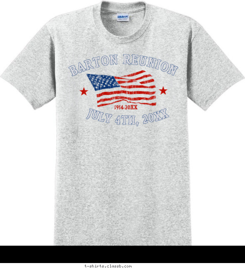 BARTON REUNION 1914-2011 JULY 4TH, 2012 T-shirt Design SP203