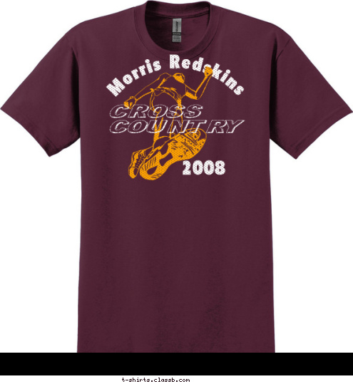 -Mallory Runion Running is a mental sport... and we are all insane! CROSS
COUNTRY 2008 Morris Redskins T-shirt Design 