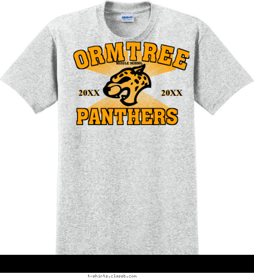 PANTHERS MIDDLE SCHOOL ORMTREE 2012 2011 T-shirt Design SP109