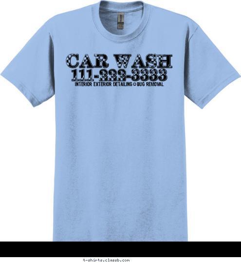 INTERIOR EXTERIOR DETAILING^BUG REMOVAL 111-222-3333 CAR WASH T-shirt Design 