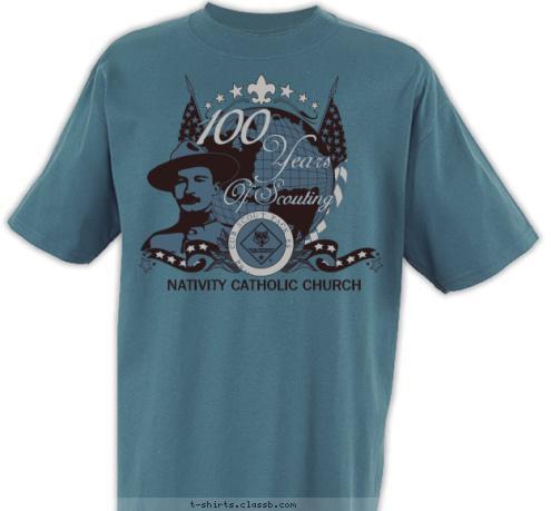 NATIVITY CATHOLIC CHURCH BRANDON, FL, USA CUB SCOUT PACK 89 Of Scouting Years 100 T-shirt Design 