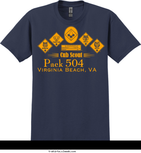 Virginia Beach, VA Pack 504 Cub Scout  T-shirt Design 