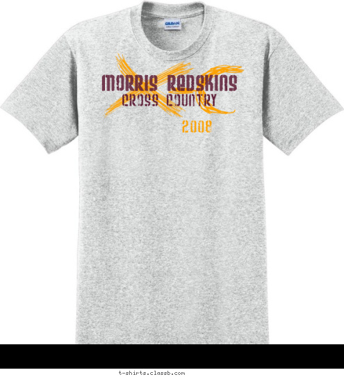 Running is a mental sport and we are all insane! Morris Redskins
 2008 CROSS COUNTRY T-shirt Design Morris XC