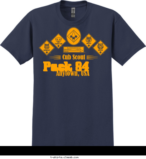 Anytown, USA Pack 84 Cub Scout  T-shirt Design 