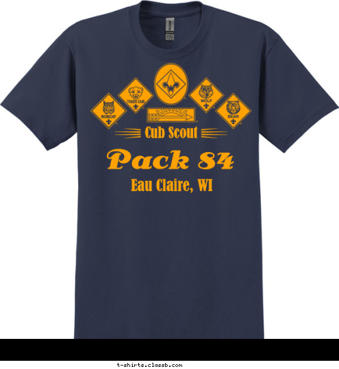 Eau Claire, WI Pack 84 Cub Scout  T-shirt Design 