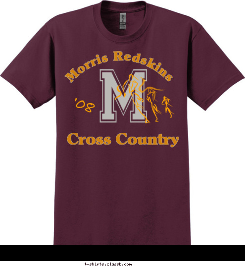 -Prefontaine '08 CROSS COUNTRY is a mental sport... and we are all INSANE! Morris Redskins Cross Country T-shirt Design 