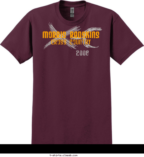 Running is a mental sport... and we are all insane! Morris Redskins
 2008 CROSS COUNTRY T-shirt Design 