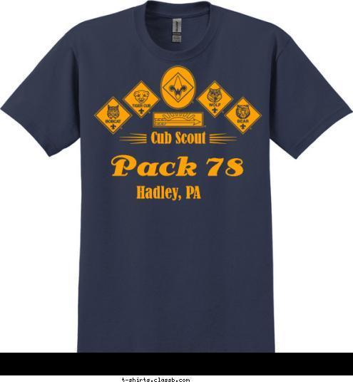 Hadley, PA Pack 78 Cub Scout  T-shirt Design 