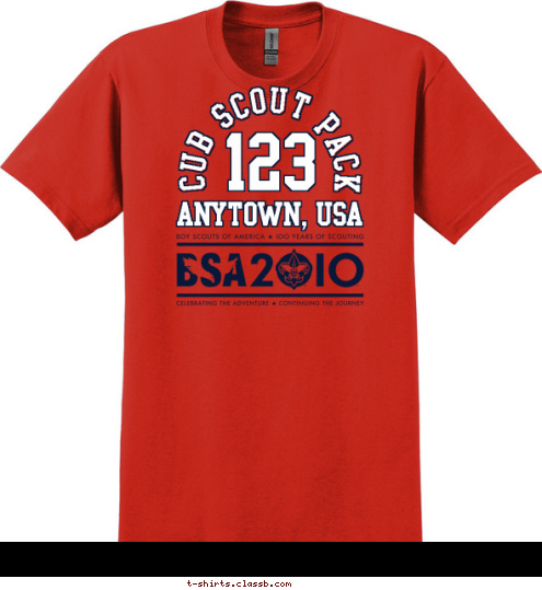 CUB SCOUT PACK 123 ANYTOWN, USA T-shirt Design 