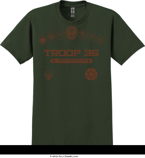 BOY SCOUT Temple Beth Shalom TROOP 36 T-shirt Design 