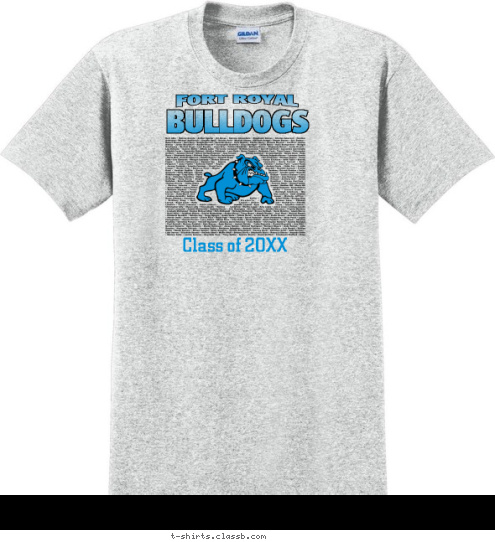 BULLDOGS FORT ROYAL Class of 2012 T-shirt Design SP104