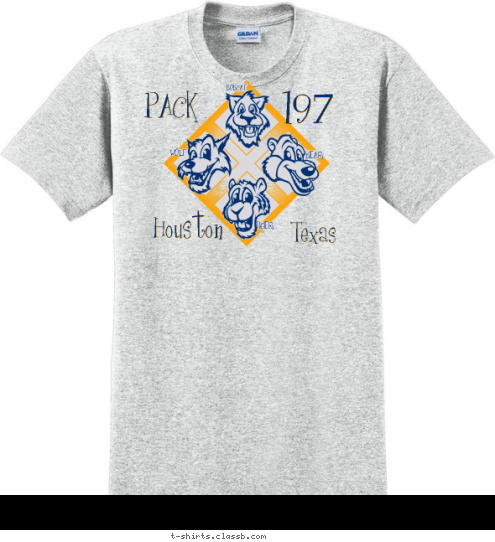 197 Do Your Best! Texas Houston 197 PACK TIGER WOLF BEAR BOBCAT T-shirt Design 