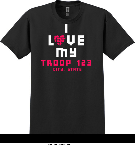 I Heart my Troop T-shirt Design