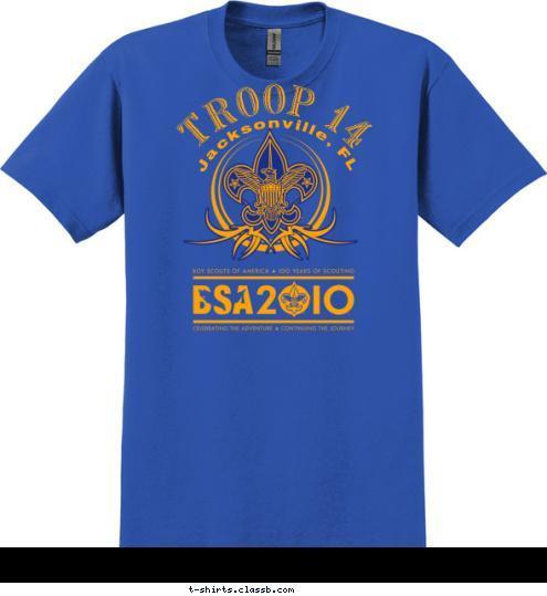 New Text TROOP 14 Jacksonville, FL T-shirt Design 