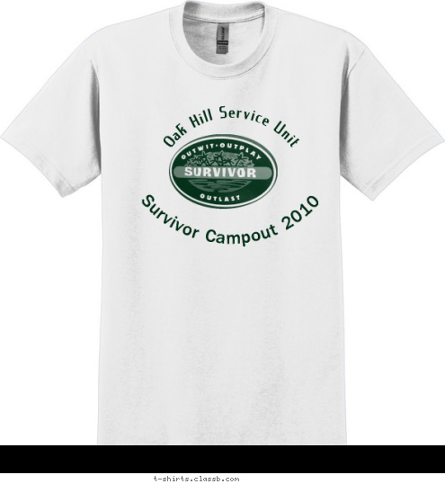 I Survived! Survivor Campout 2010 Oak Hill Service Unit  T-shirt Design 