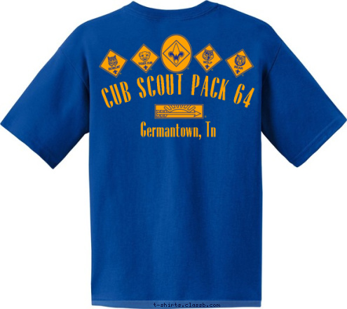 PACK 4 CUB SCOUT PACK 64 64 Germantown, Tn CUB SCOUT PACK 64 T-shirt Design Pack64-classic