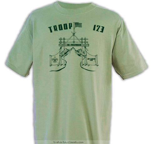 TROOP    123 TROOP    123 BE PREPARED ANYTOWN
USA T-shirt Design 