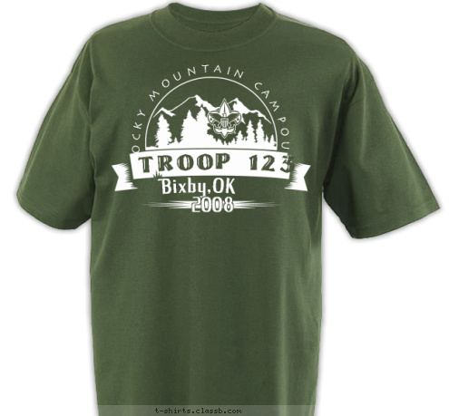 2008 Bixby,OK ROCKY MOUNTAIN CAMPOUT TROOP 123 T-shirt Design 