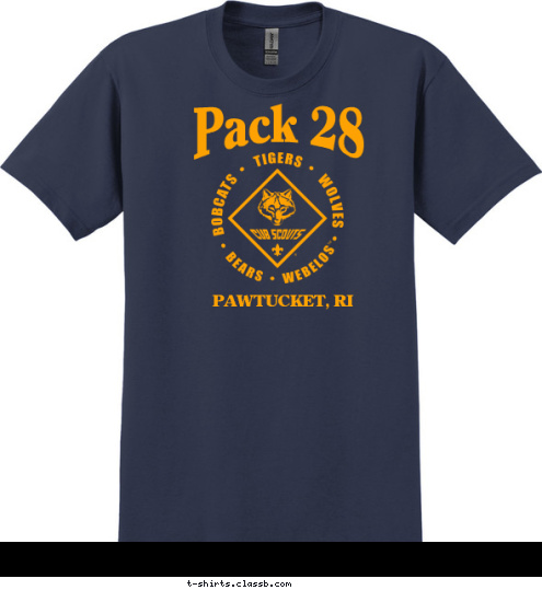 PAWTUCKET, RI Pack 28 T-shirt Design 