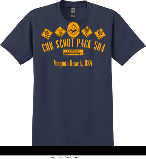 Virginia Beach, USA CUB SCOUT PACK 504 T-shirt Design Number One