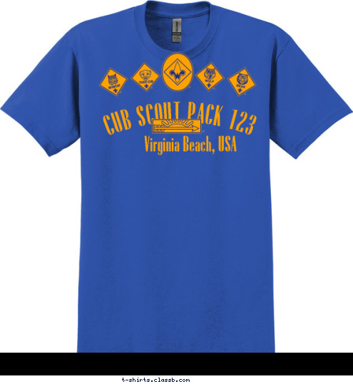 Virginia Beach, USA CUB SCOUT PACK 123 T-shirt Design 