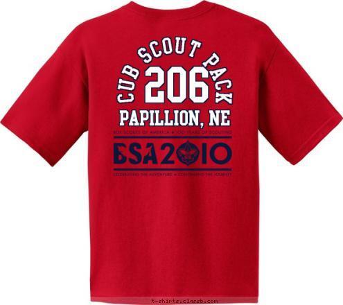 New Text CUB SCOUT PACK 206 PAPILLION, NE T-shirt Design 